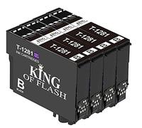 KING OF FLASH Cartuchos de tinta de repuesto para Epson T1281 T1282 T1283 T1284 T1285 compatibles con Epson Stylus SX125 SX235W SX130 S22 SX445W SX438W SX435W SX425W