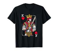 King Of Hearts Bateador de Béisbol - Softbol jugando a cartas Poker Camiseta