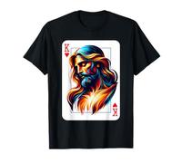 King of Hearts Jesus Card Christian Jesus is King Religious Camiseta