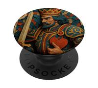 King of Hearts Playing Card Fantasy Paper Cut Lucky Poker PopSockets PopGrip Adhesivo