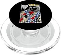 King of Hearts Vintage Look Distressed Playing Card PopSockets PopGrip para MagSafe