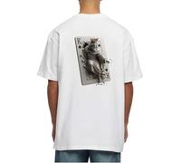 King of Spades Broken Art Back Front Print - Camiseta de algodón pesado de gran tamaño, blanco, XL