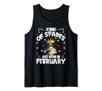 King of Spades Legend Born In February Birthday Poker GNOME Camiseta sin Mangas