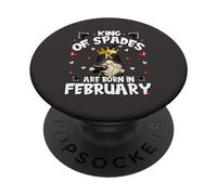 King of Spades Legend Born In February Birthday Poker GNOME PopSockets PopGrip Adhesivo