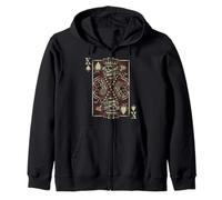 King of Spades Skull Men Poker Juego de Cartas Grunge Biker Cards Sudadera con Capucha