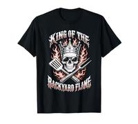 King of The Backyard Flame se enorgullece de Asar a la Parrilla a la Parrilla con Humor Camiseta