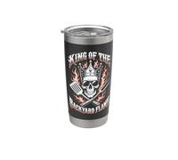 King Of The Backyard Flame se enorgullece de asar a la parrilla a la parrilla con humor Vaso térmico de acero inoxidable de doble pared