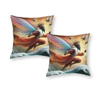 King of The Clouds - Funda de almohada de seda lavable a máquina, funda de almohada de seda, regalo para niños, viajes, 45,7 x 45,7 cm