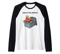 King of The Compost Cultivo de Gusanos Vermicultura Jardinería Camiseta Manga Raglan