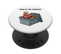 King of The Compost Cultivo de Gusanos Vermicultura Jardinería PopSockets PopGrip Adhesivo
