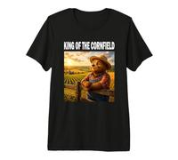 King of The Cornfield Oso Agricultor Papá Granja Camiseta Premium