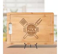 King of The Grill - Tabla de cortar personalizada, regalo personalizado para el día del padre para papá, ideal para los amantes de las barbacoas, cumpleaños, Navidad o aniversario