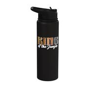 King of the Jungle Safari Animal Cumpleaños a juego Hombres Niños Stainless Steel Insulated Water Bottle