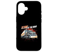 King of The Road Semi Trucker Driver Big Rig Design Carcasa para iPhone 16