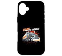 King of The Road Semi Trucker Driver Big Rig Design Carcasa para iPhone 16 Plus