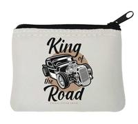 King of The Road Supercharger Muscle Car - Monedero de neopreno (10 x 11 cm), color blanco, White, Talla única