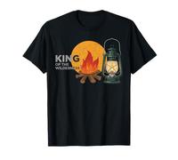 King of The Wilderness Dad Camper Fire Outdoor Minimalista Camiseta