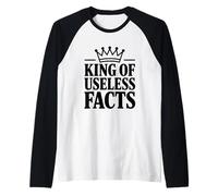 King of Useless Facts Funny Trivia Entusiasta Camiseta Manga Raglan