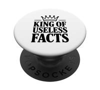 King of Useless Facts Funny Trivia Entusiasta PopSockets PopGrip Adhesivo