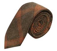 King & Priory Corbata A Cuadros Color Marrón Galleta Y Negro Con Tela Birdseye