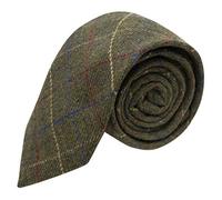 King & Priory Corbata con recuadros clásicos verde regente