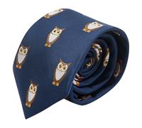 King & Priory Corbata de búho bordada azul marino, azul, Accesorios Hombre, Taille unique