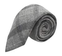 King & Priory Corbata de cuadros gris claro y gris oscuro, tweed, tartán, cuadros, Gris, talla única