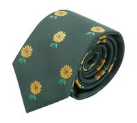 King & Priory Corbata de girasol bordada verde oscuro, verde, Taille unique