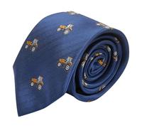 King & Priory Corbata de tractor bordada en espiga azul marino