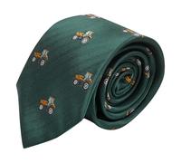 King & Priory Corbata de tractor bordada en espiga verde oscuro