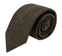 King & Priory Corbata de tweed Donegal verde tierra de lujo, tweed