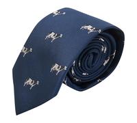 King & Priory Corbata de vaca bordada azul marino