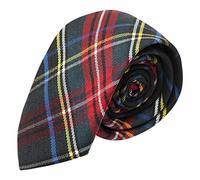 King & Priory Corbata Tradicional Color Verde Oscuro y Negro Tartan