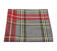 King & Priory Cuadro de Bolsillo Tradicional Color Rojo Tartán y Gris Claro, Pañuelo De Bolsillo