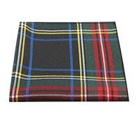 King & Priory Cuadro de Bolsillo Tradicional Color Verde Oscuro y Negro Tartan, Pañuelo De Bolsillo