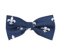 King & Priory Pajarita bordada en espiga azul marino con flor de lis, azul, Taille unique