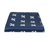 King & Priory Pañuelo cuadrado de bolsillo bordado flor de lis, azul marino, azul, Taille unique