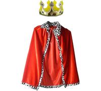 King Robe Costume Medieval Prince King Costume Cape(cape&crown) Red