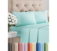 King Size 4 Piece Sheet Set - Comfy Breathable & Cooling Bed Sheets Set - Hotel Luxury Bedding for Women, Men, Kids, Teens, Boys & Girls - Deep Pockets, Ultra-Soft, Wrinkle Free - Oeko-Tex - Spa Blue