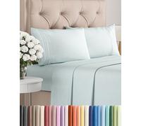 King Size 4 Piece Sheet Set - Comfy Breathable & Cooling Sheets - Hotel Luxury Bed Sheets for Women & Men - Deep Pockets, Microfiber, Extra Soft & Wrinkle Free Sheets - Ice Blue Oeko-Tex Bed Sheet Set