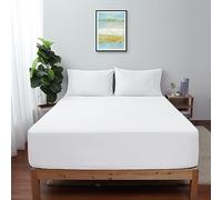 King Size Fitted Sheet Only White, 100% Egyptian Cotton 600 Thread Count, 16" Deep Pocket Premium Cotton Mattress Sheet (1 Bottom Sheet Only)