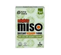 King Soba - Mighty Miso - White Miso with Pumpkin & Vegetable Instant Organic Soup - 60g (Case of 10)