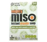 King Soba - Sopa de Miso con Calabaza y Verduras - Producto Natural - Fuente de Proteínas y Minerales - Regula los Niveles de Azúcar en Sangre - Apta para Veganos - Sin Gluten - 60 g