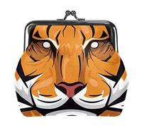 King Tiger Animal Paint Monedero Kiss Lock Change Monedero Vintage Trinkets Pouch