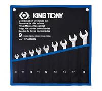 King Tony 12D09MRN Estuche De Llaves Combinadas Ultra Ligeras 8:14-17-19mm para DIYers & Profesionales, Hecho para tareas de reparación e instalación, 19mm, 9 piezas