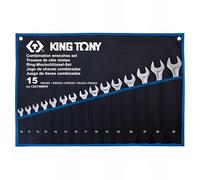 King Tony 12D15MRN Estuche De Llaves Combinadas Ultra Ligeras para DIYers y Profesionales, Ideal para Reparación e Instalación, 15 Piezas