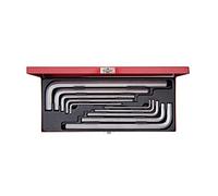 King Tony 20210MR - Establecido de 6 caras hexagonal métrica clave extra larga, un conjunto de 10