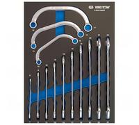 KING TONY 990313MRE Módulo espuma + PP 13 llaves fijas y semi redondas para profesionales y aficionados al bricolaje, ideal para trabajos y montaje precisos, ejecución cuidadosamente seleccionada