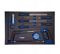 KING TONY 990409TQE Módulo espuma + PP con sierra y limas para profesionales y aficionados al bricolaje para trabajos precisos y montaje de 9 piezas