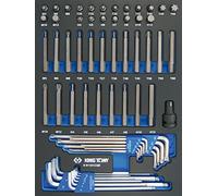 KING TONY 991161 CQE Juego de Llaves de Espuma EVA Puntas y PP, 61